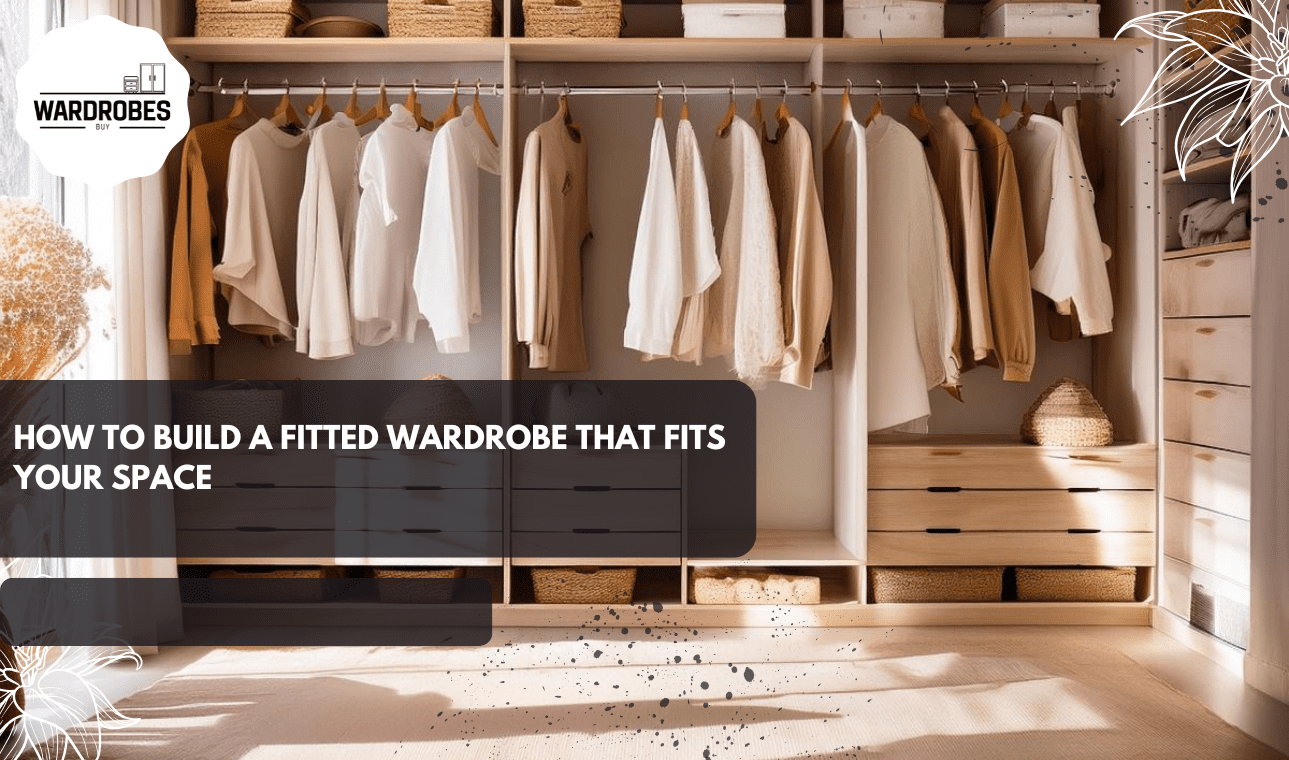 How to build a fitted wardrobe being installed with shelves, drawers, and hanging rails for organized storage