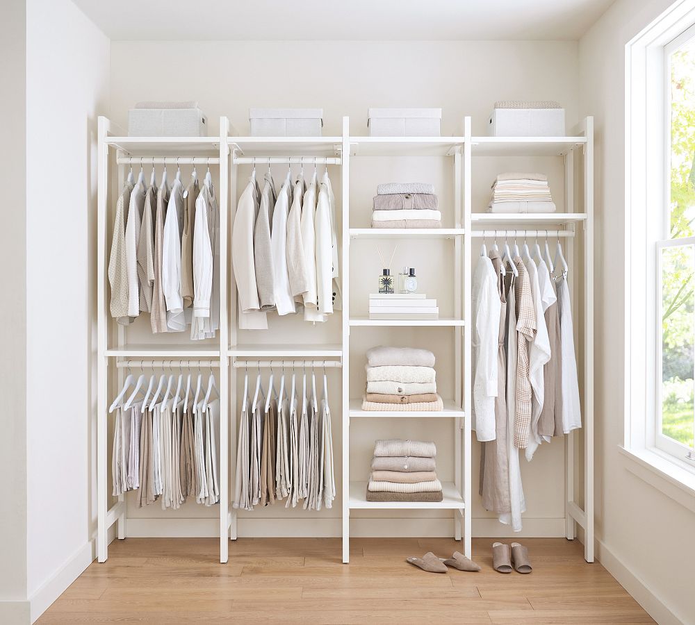 Installing shelves in a walk-in wardrobe: how to build a walk-in wardrobe at home with organized shelving for clothes and accessories.