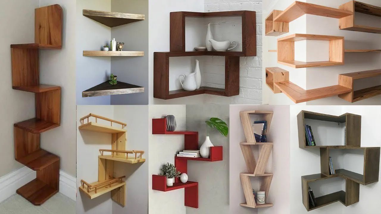 Different shelf styles showing how to add shelves to a wardrobe using fixed, adjustable, and floating designs.