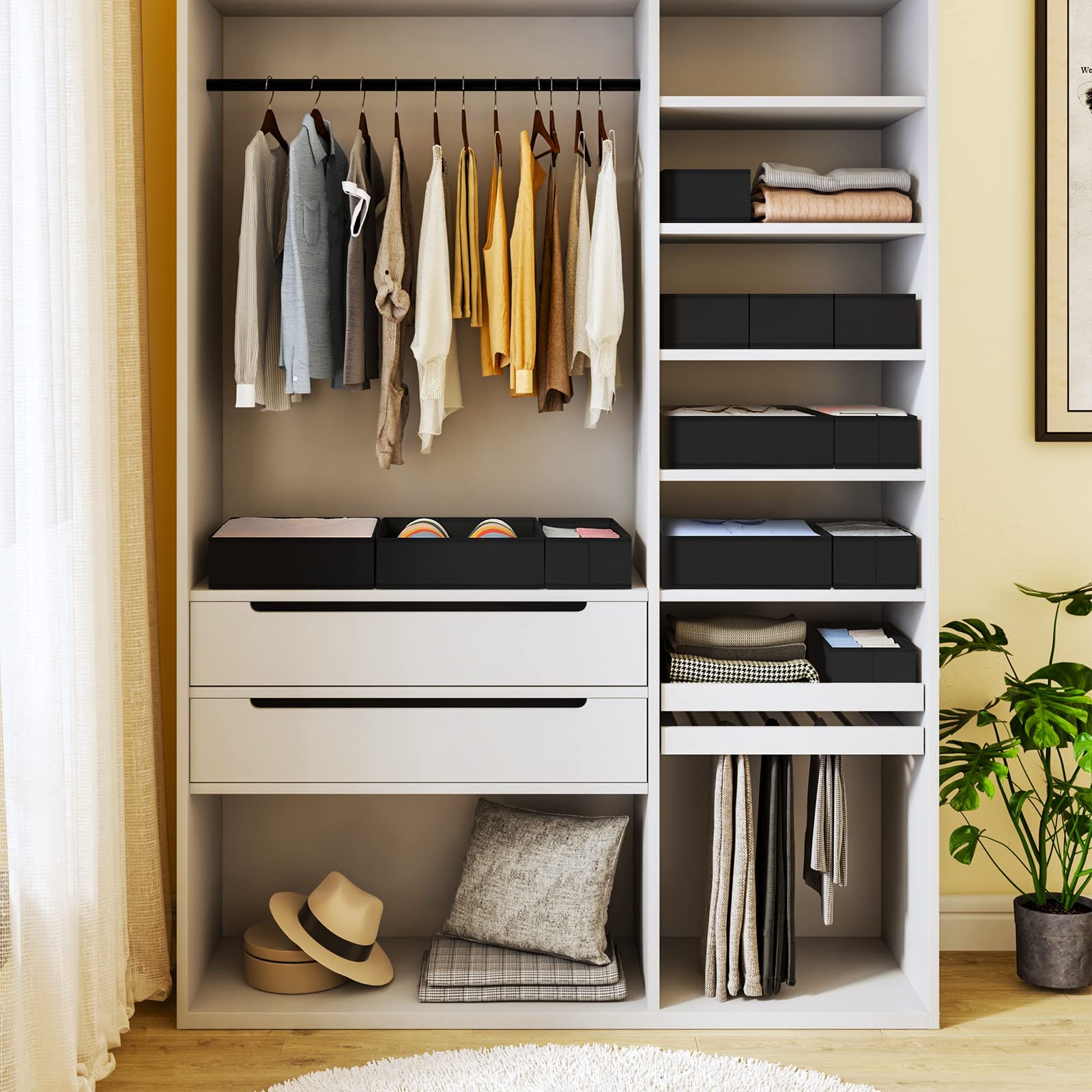 Step-by-step example of how to add shelves to a wardrobe using secure shelf supports and brackets