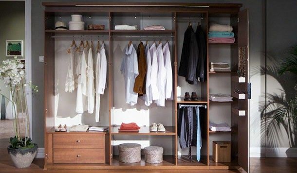 how to build a capsule wardrobe with organised storage and neatly arranged everyday clothing.