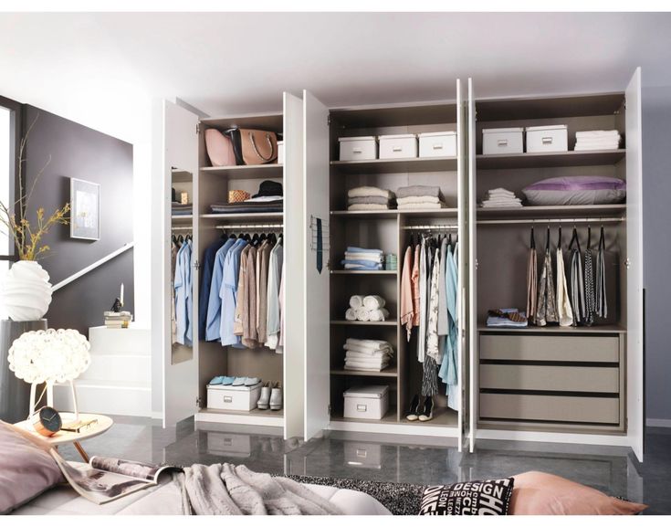 what is a fitted wardrobes showing full interior layout in a modern bedroom.