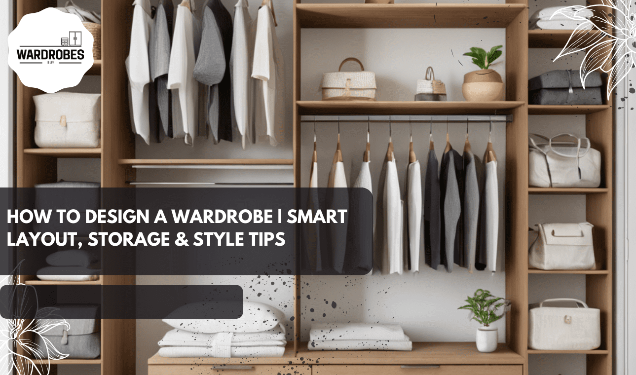 How to design a wardrobe with smart layout, shelves, drawers, and hanging space.
