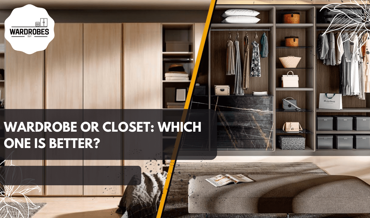 wardrobe or closet comparison showing modern wardrobe and built-in closet designs.