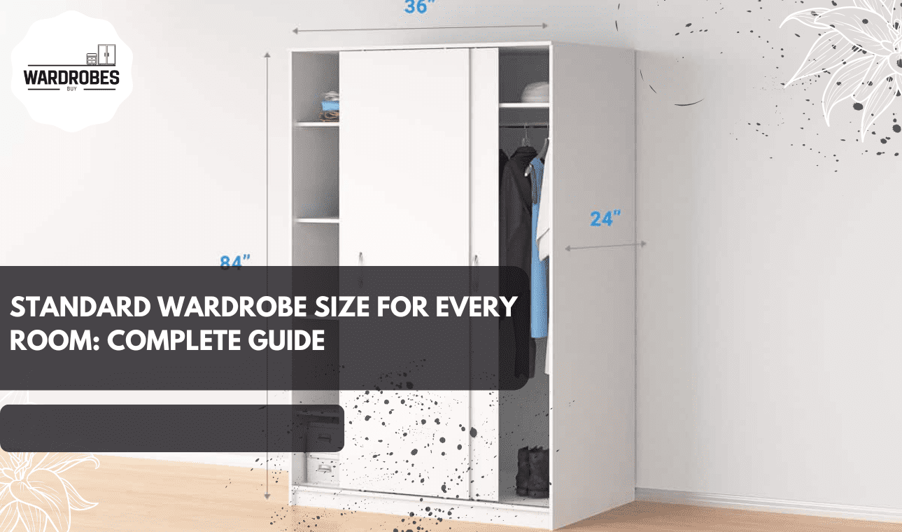 standard wardrobe size dimensions with height width and depth.