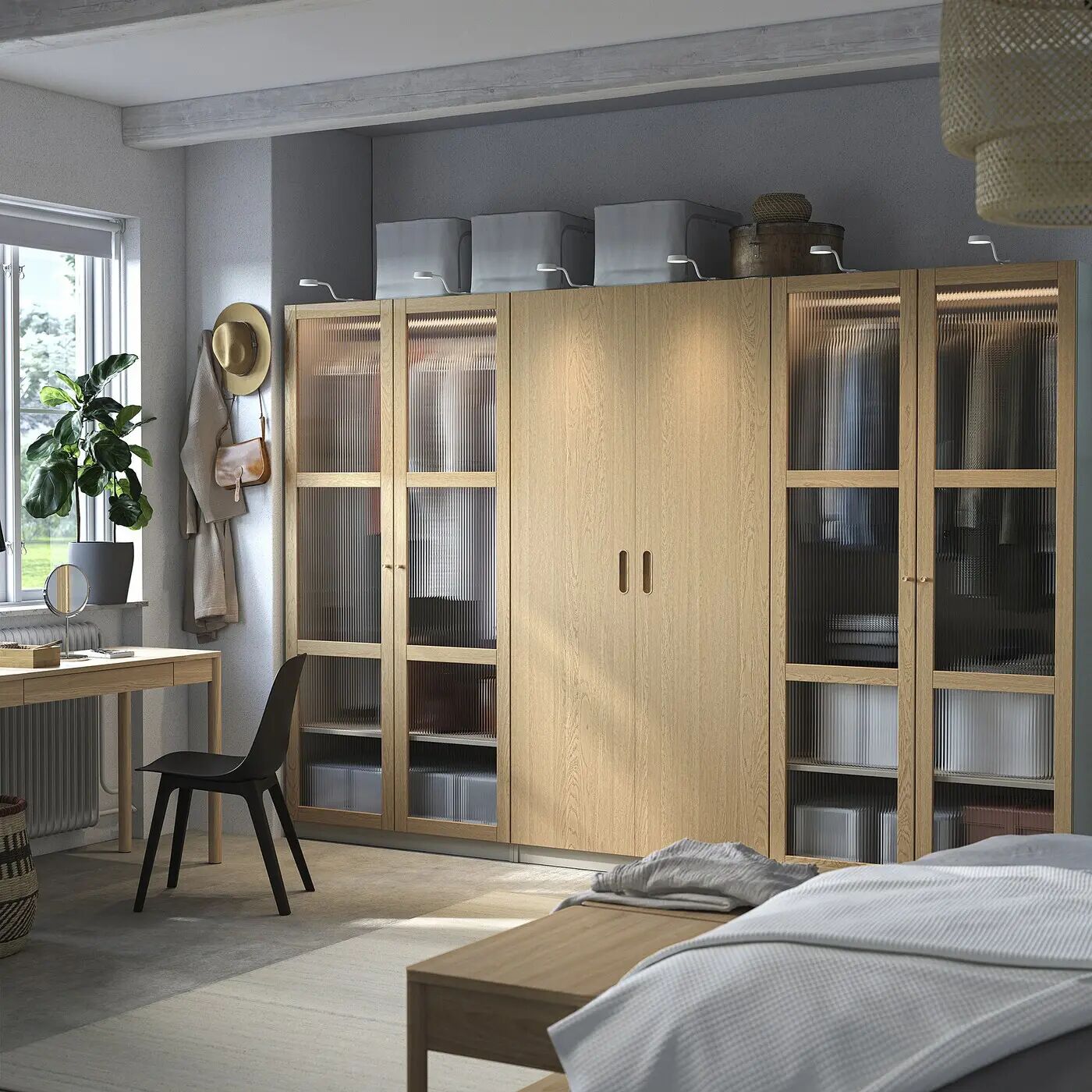 which wardrobe is best for small bedrooms with sliding doors and glass panels.